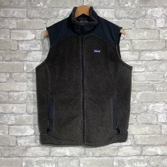 Patagonia Retro X Fleece Womens XL Dark Gray Full Zip Fuzzy Sherpa Outdoor Vest - Picture 10 of 10